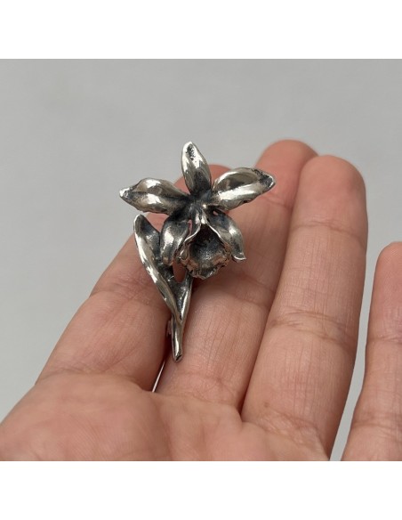 Ciondolo Argento Rodiato Spilla FIore [d17ea2a3]