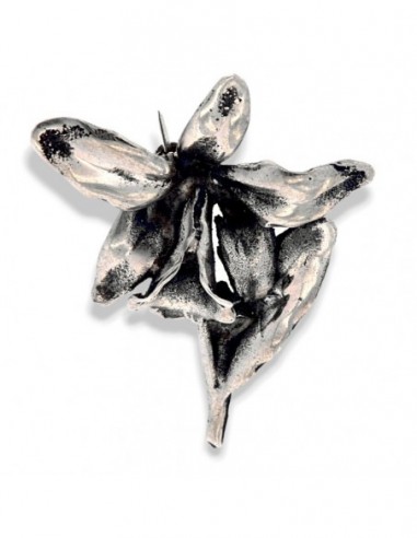 Ciondolo Argento Rodiato Spilla FIore [633324b9]