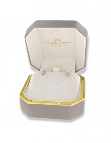 ORECCHINI ORO BIANCO DIAMANTI 0,18 CASTONE QUADRO [7f372085]