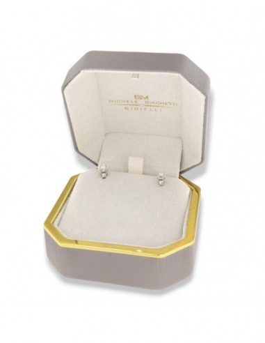 ORECCHINI ORO BIANCO DIAMANTI 0,20 CASTONE QUADRO [f89bf884]