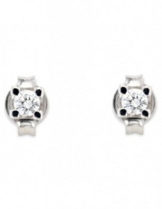 ORECCHINI ORO BIANCO E DIAMANTI 0,22 CON CASTONE QUADRO [2eddaab8]