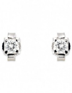 ORECCHINI ORO BIANCO DIAMANTI 0,26 CASTONE QUADRO [c3eefa21]