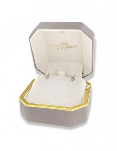 ORECCHINI ORO BIANCO DIAMANTI 0,26 CASTONE QUADRO [2b8b646a]