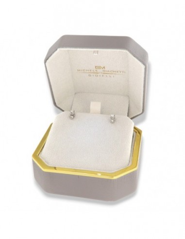 ORECCHINI ORO BIANCO DIAMANTI 0,13 CASTONE QUADRO [a61f3a39]
