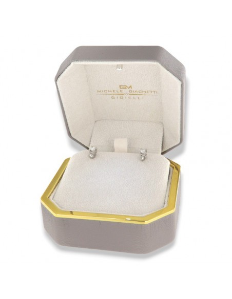 Orecchini Oro Bianco Diamanti 0,29 Carati Con Castone Quadro [ff1d97d2]