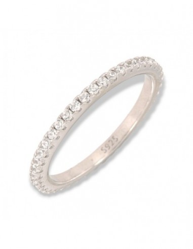 Anello Argento Rodiato Eternity Zirconi Bianchi [4a5b69e3]