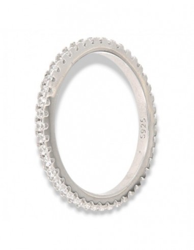 Anello Argento Rodiato Eternity Zirconi Bianchi [4f0b2efd]