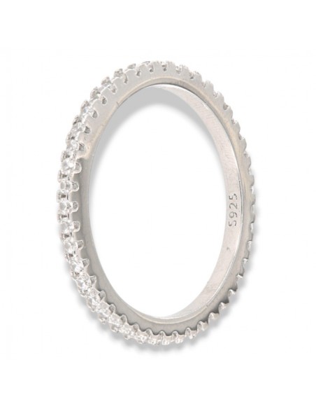 Anello Argento Rodiato Eternity Zirconi Bianchi [4f0b2efd]