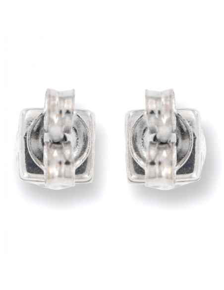 Orecchini con zirconi in oro bianco 18k. | GV