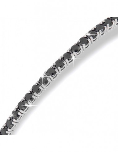 Bracciale Argento Tennis Zirconi Neri 2,5MM 18CM [ad16492d]
