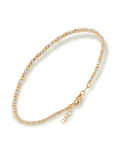 BRACCIALE ORO SFERE RIGATE TRE COLORI ORO 2,15 DIA [228d384c]