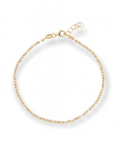 BRACCIALE ORO SFERE RIGATE TRE COLORI ORO 2,15 DIA [23949b3b]