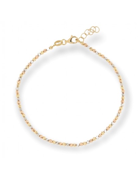 BRACCIALE ORO SFERE RIGATE TRE COLORI ORO 2,15 DIA [23949b3b]