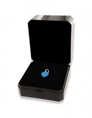 Ciondolo Argento Smaltato Cuore Celeste 10MM [47b99a7d]