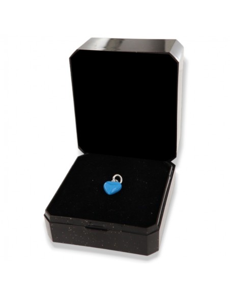 Ciondolo Argento Smaltato Cuore Celeste 10MM [47b99a7d]
