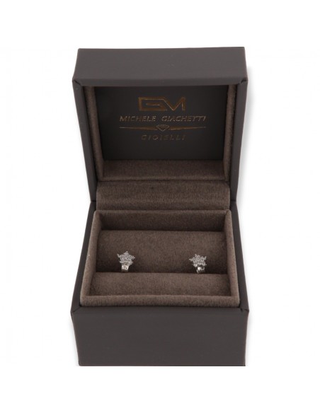 Orecchini Oro Bianco Stelle Zirconi Bianchi [dd70839a]