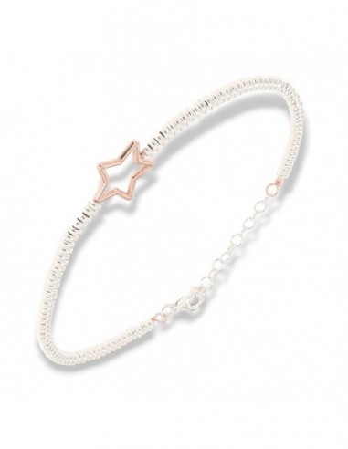 Bracciale Argento Rodiato Stella Rondelle Lisce [849e155f]