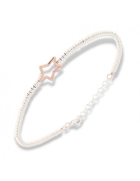 Bracciale Argento Rodiato Stella Rondelle Lisce [849e155f]