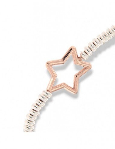 Bracciale Argento Rodiato Stella Rondelle Lisce [d06069e3]