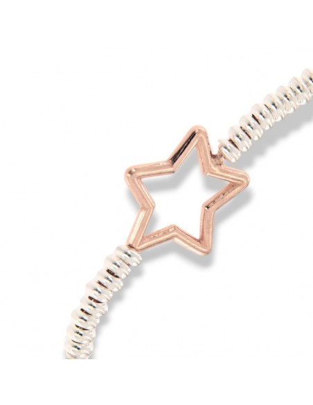Bracciale Argento Rodiato Stella Rondelle Lisce [d06069e3]