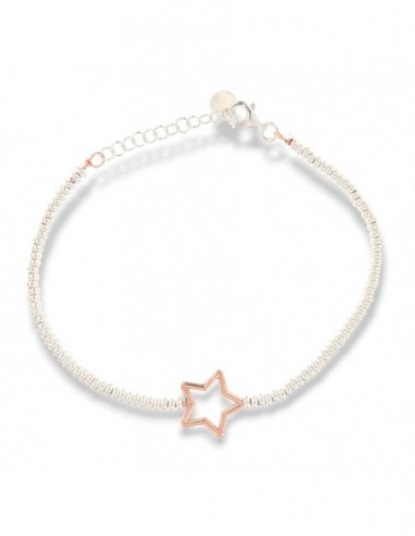 Bracciale Argento Rodiato Stella Rondelle Lisce [d5302efd]