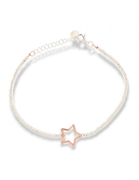 Bracciale Argento Rodiato Stella Rondelle Lisce [d5302efd]