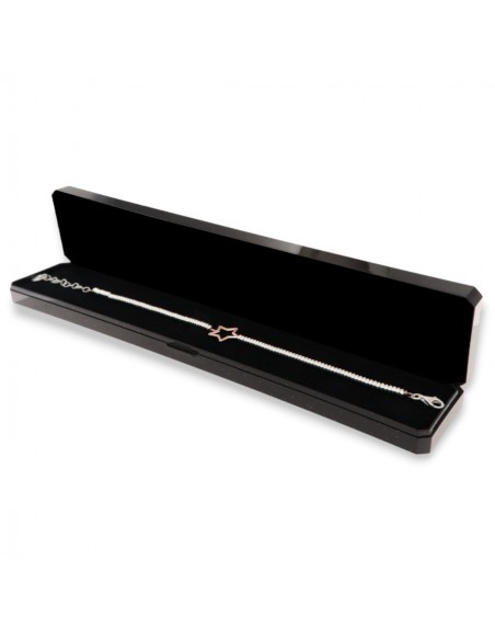 Bracciale Argento Rodiato Stella Rondelle Lisce [622deff9]