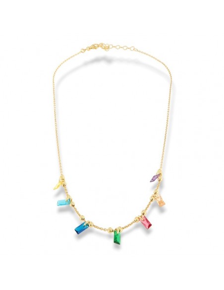 Collana Argento Dorato Pendenti Zirconi Colorati [a03b27b8]
