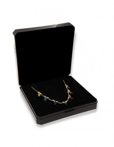 Collana Argento Dorato Pendenti Zirconi Colorati [ce00a5b1]