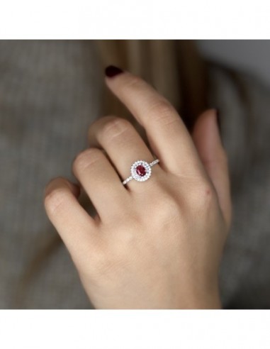 Anello Argento Rodiato Principessa Rossa 5x4MM [d756efb4]