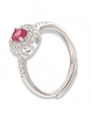 Anello Argento Rodiato Principessa Rossa 5x4MM [651b69ae]