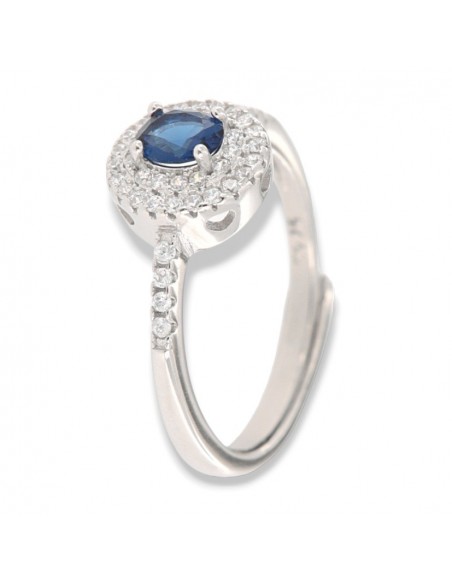 Anello Argento Rodiato Principessa Blu 5x4MM [44871535]
