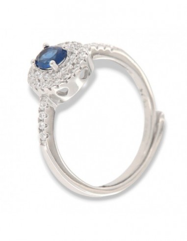Anello Argento Rodiato Principessa Blu 5x4MM [e2b7b1af]