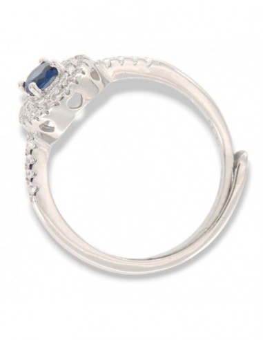 Anello Argento Rodiato Principessa Blu 5x4MM [55aa70ab]