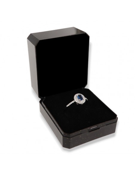 Anello Argento Rodiato Principessa Blu 5x4MM [3b91f2a2]