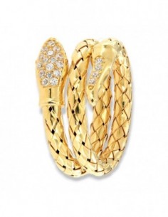 Anello Argento Dorato Serpente Zirconi Bianchi [98283765]