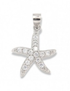 Ciondolo Argento Rodiato Stella Marina Zirconi Bianchi [f7ecf7c8]