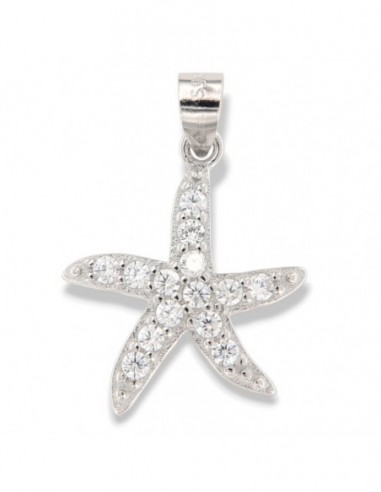 Ciondolo Argento Rodiato Stella Marina Zirconi Bianchi [f7ecf7c8]