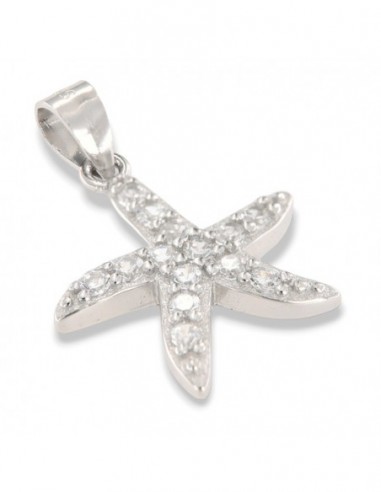 Ciondolo Argento Rodiato Stella Marina Zirconi Bianchi [364023f8]