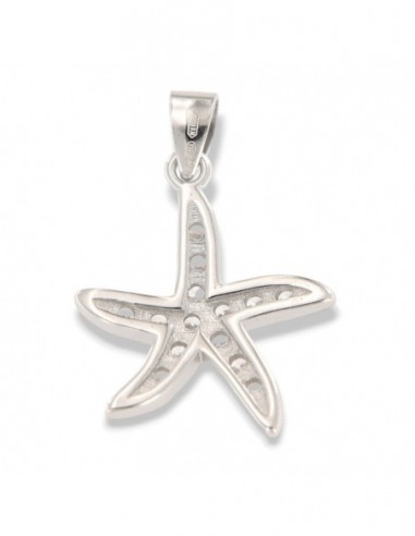 Ciondolo Argento Rodiato Stella Marina Zirconi Bianchi [331064e6]