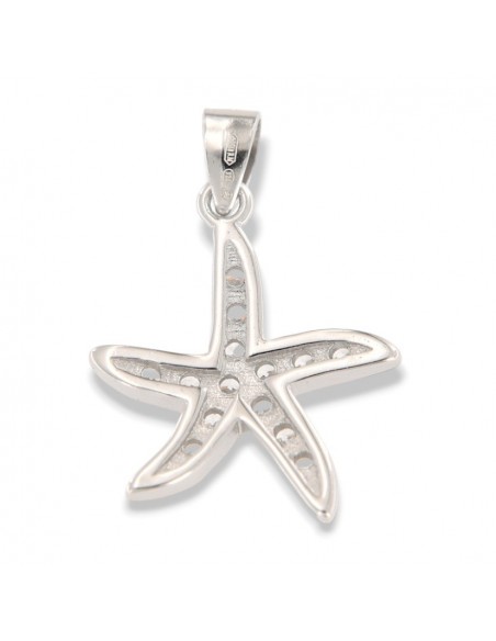 Ciondolo Argento Rodiato Stella Marina Zirconi Bianchi [331064e6]
