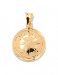 Ciondolo Oro Giallo Rosa Dei Venti Piastra Tonda [35bd8991]