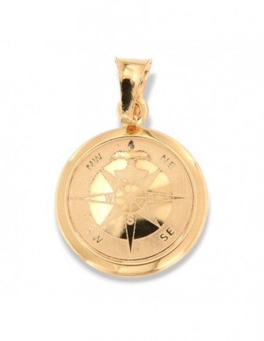 Ciondolo Oro Giallo Rosa Dei Venti Piastra Tonda [35bd8991]