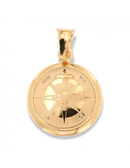 Ciondolo Oro Giallo Rosa Dei Venti Piastra Tonda [35bd8991]