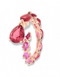 Anello Argento Rosato Uroboro Zirconi Viola [fc6a1d13]