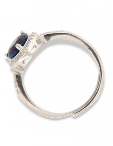 Anello Argento Rodiato Principessa Cuore Blu [f6d00fa3]