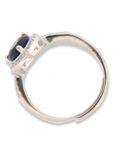 Anello Argento Rodiato Principessa Cuore Blu [f6d00fa3]