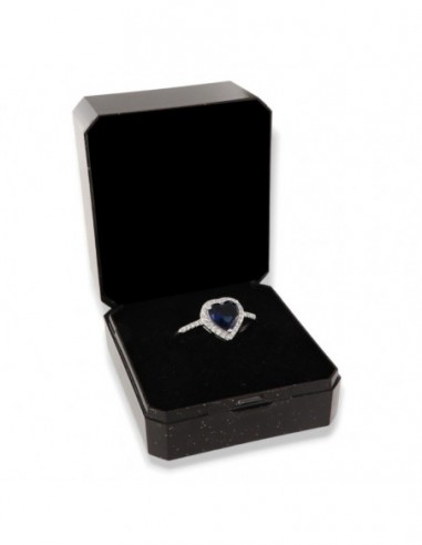 Anello Argento Rodiato Principessa Cuore Blu [98eb8daa]