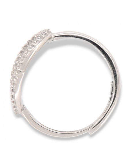 Anello Argento Rodiato Cuore Zirconi Bianchi [717cd7a2]