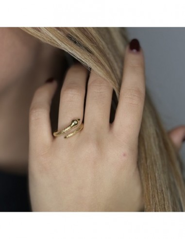 Anello Argento Dorato Serprente [fdd9f9be]